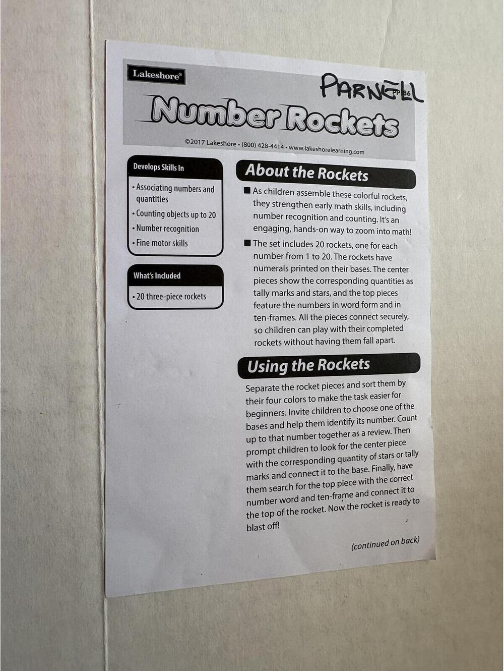 Lakeshore Number Rockets 1-20 - Picture 5 of 5